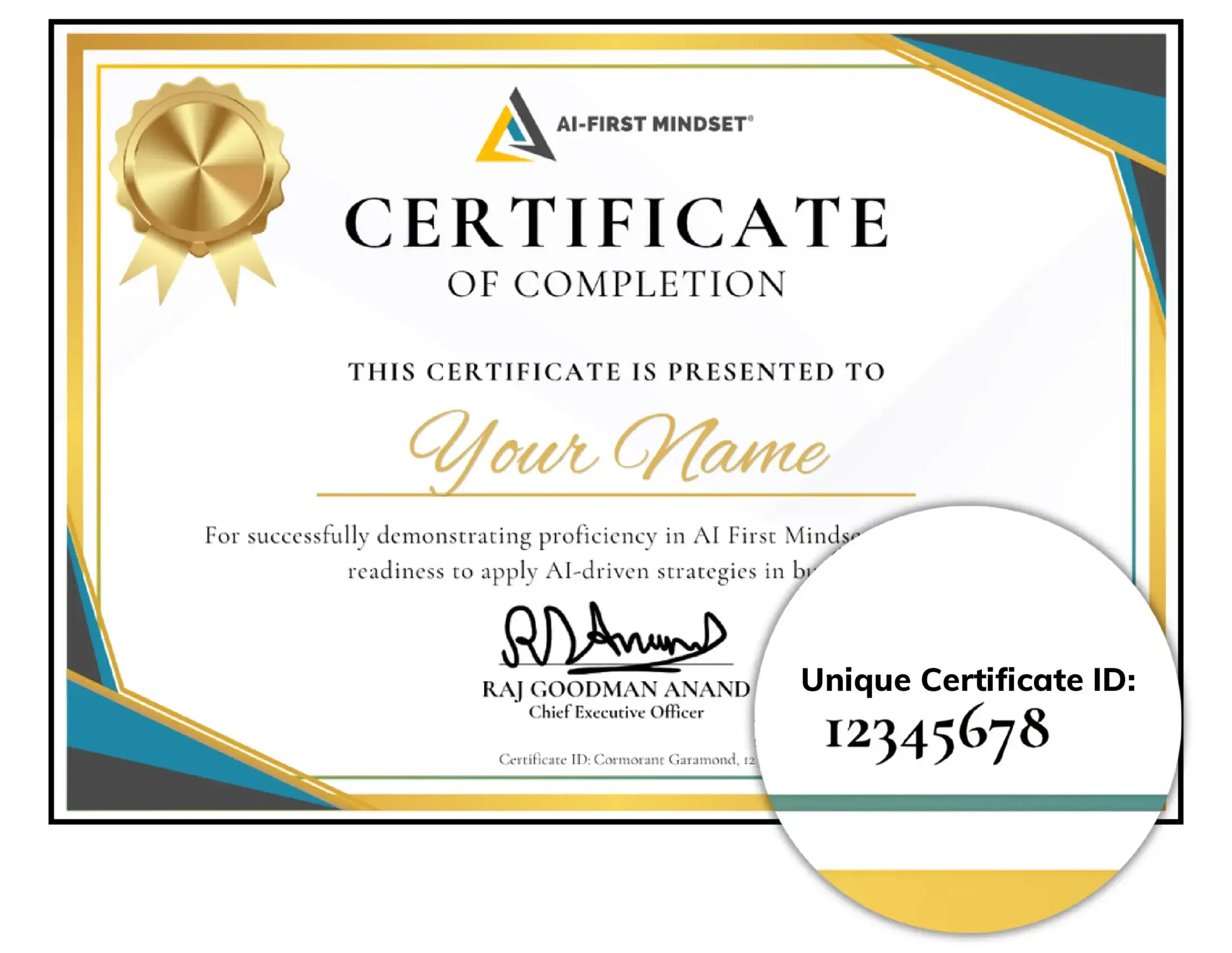AI First Mindset certificate of completion