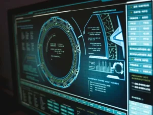 Futuristic AI system interface on screen